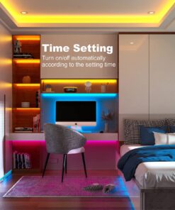 zyzykeji 32.8ft Led Lights for Bedroom, 5050 RGB Strip Music Sync Color Changing with Remote and App Control Strips, Room Home TV Party Decoration 20 71hoOOxJ oL