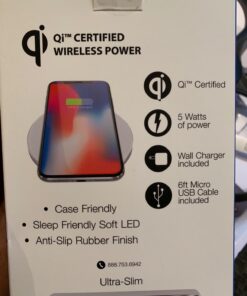 TALK WORKS 5W Wireless Charging Pad Compatible w/ iPhone 15/Pro/Max, 14/Plus/Pro/Max, 13/Mini/Pro/Max, 12,11,XR,XS,X,8, Samsung S23, S22, S21, S20, S10 - Qi Certified Fast Charger w/USB Adapter(White) 26 71hpY0VuGjL