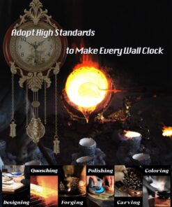 Aero Snail Dia 9-inch Retro Style Vintage Wood Indoor Wall Clock with Swinging Pendulum (Requires 2 AA Batteries for Clock Hands and Pendulum) Floral Face 22 71hqc3CogmL