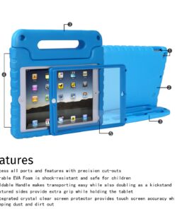 HDE Case for iPad 9.7-inch 2018 / 2017 Kids Shockproof Bumper Hard Cover Handle Stand with Built in Screen Protector for New Apple Education iPad 9.7 Inch (6th Gen) / 5th Generation iPad 9.7 - Blue 23 71hqyivyaNL