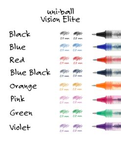 Uniball Vision Elite Rollerball Pens, Purple Pens Pack of 12, Bold Pens with 0.8mm Ink, Ink Black Pen, Pens Fine Point Smooth Writing Pens, Bulk Pens, and Office Supplies Violet 9 71hrHt5UxZL 1