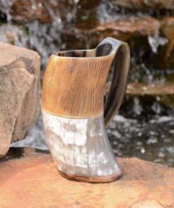 Norse Tradesman LG Viking Drinking Horn Mug - 100% Authentic Flame Treated Beer Horn Tankard With Engravings | The Jarl, approx. 16 oz 28 71hrHwqRSgL