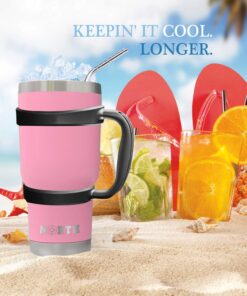 North Pink Stainless Steel Tumbler 5-Piece Set, 30 oz Vacuum Insulated, Travel Mug For Home, Office, School – Like Yeti Tumbler For Ice Drink & Hot Beverage Pink Stainless Steel Mug 12 71hs8gUfBJL