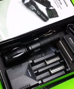 EcoGear FX Complete LED Tactical Flashlight Kit TK120 Flashlight with Rechargeable Battery: High Lumens with 5 Light Modes, Water Resistant, Adjustable Focus Zoom 63 71hs9vmKeCL