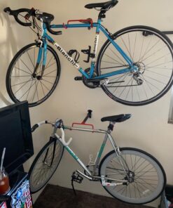 PHUNAYA Bike Hanger Wall Mount Bike Hook Horizontal Foldable Bicycle Holder Garage Bike Storage Bicycle Hoist Heavy Duty Screws (2 pack) Classic 2pack 35 71hsCaRbVJL