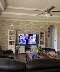 RoomMates RMK9037WP Light Brown Stuccoed Brick Peel and Stick Wallpaper Brown and Grey 55 71huVWl2uHL