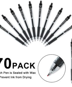 Shuttle Art Black Gel Pens, 70 Pack Retractable Medium Point Rollerball Gel Ink Pens Smooth Writing with Comfortable Grip for Office School Home Work 10 71hvLyBzskL