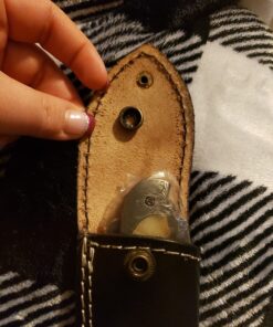 Custom made damascus blade & bolsters ram horn handle,with genuine leather sheath 5060-RD 42 71hvwPWN0bL