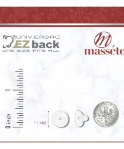 Universal EZback Earring Backs Soft Clear Silicone and Sterling Silver Large 1 Pair Large - 1 Pair 7 71hwMxL9lSL