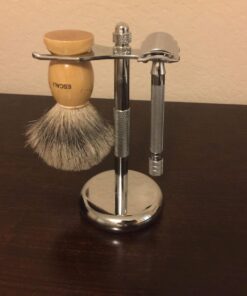 Perfecto Deluxe Chrome Razor and Brush Stand - The Best Safety Razor Stand. This Will Prolong The Life of Your Shaving Brush, metal 39 71hwbsUn8oL