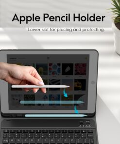 CHESONA Keyboard Case for iPad 9th Generation 2021 10.2 Inch, Detachable Wireless with Pencil Holder Stand Folio Keyboard Cover for New iPad 9th Gen/8th Gen/7th Gen 10.2", Black 9th/8th/7th -Black 31 71hwjFXJl3L