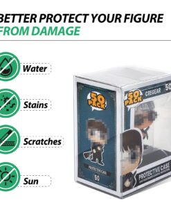 CREGEAR 50 Pack Protectors Case Apply for Funko- 4 Inch-Pop Vinyl Figures, 0.38mm Crystal Clear Protector, Plastic Protector Cases, Heavy Duty Display Box with Locking Tab 8 71hx5JbVt3L