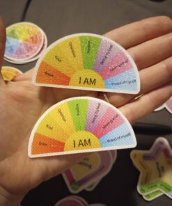 Cusprtm 48 Pcs Anxiety Sensory Stickers, 2 Textured Tactile Rough Calm Stickers Large Size Breathing Stickers Mindfulness Stickers for School Office Classroom Adults Teens Sensory Items 49 71hyBplsOiL