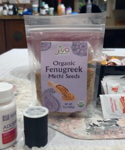 Jiva Organic Fenugreek Seeds 7 Ounce – Non-GMO, Gluten Friendly, All Natural Fenugreek Spice – Organic Fenugreek Seeds for Hair Growth, Cooking & Sprouting - Methi Seeds for Methi Dana Water 42 71i XAbxgxL