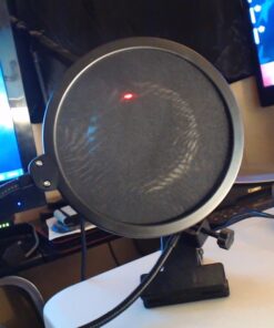 Dragonpad USA Microphone Pop Filter, for Blue Yeti, Blue Snowball - Flexible Gooseneck Microphone Mount and Double Layer Sound Shield Guard Windscreen black 56 71i e22GtKL