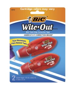 BIC Wite-Out Mini Twist Correction Tape, White, Tear-resistant, Compact and Film-Based Tape, 2-Count Pack (WOMTP21-WHI) (Packaging May Vary) 19 71i0 wACsbL
