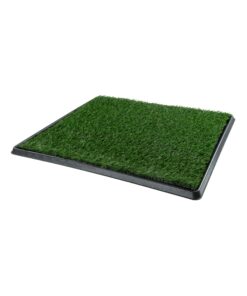 Artificial Grass Puppy Pee Pad for Dogs and Small Pets - 20x25 Reusable 3-Layer Training Potty Pad with Tray - Dog Housebreaking Supplies by PETMAKER Medium 3-Layer System 33 71i0jjSDjTL