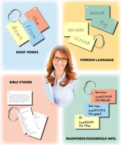 Debra Dale Designs Blank Flash Cards - 1100, 2 x 3.5 Index Cards in 6 Colors - Studying Essentials Storage Box and Lid, USA Made Multi-Color Punched 14 71i1NX4su6L