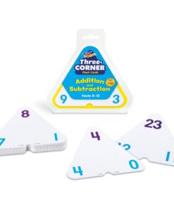 Alternative view of Trend Enterprises: Three-Corner Addition and Subtraction Flash Cards, Interactive Self-Checking Cards, Exciting Way for Everyone to Learn, 48 Two-Sided Cards Included, Ages 6 and Up