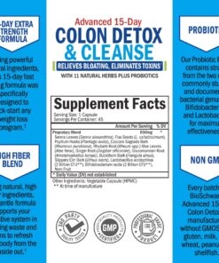 Colon Cleanser and Detox for Weight Loss & Digestive Support - 15 Day Fast-Acting Extra Strength Cleanse with Probiotic Fiber Plus Noni for Constipation Relief & Bloating Support, Non-GMO, 45 Count 18 71i3MRxBvTL