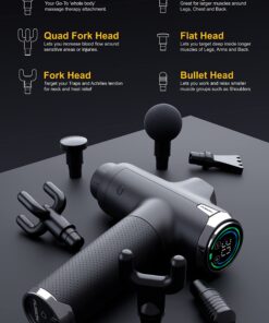 Fusion Black Pro Muscle Massage Gun Deep Tissue Percussion Muscle Massager Gun for Athletes Pain Relief Therapy and Relaxation, Percussion Therapy Chiropractor Spa Massager, Body Massager 25 71i3s4dd1qL