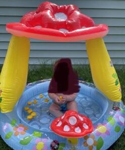 INTEX 57114EP Mushroom Baby Pool: Built-In Mushroom Shade – Soft Inflatable Floor – Durable Vinyl – Ages 1-3 – 40" x 35" 29 71i4Hyopr9L