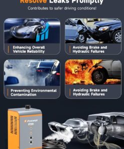 FOXWELL ST201 Automotive Smoke Machine Built-in Air Compressor, EVAP Vacuum Exhaust Engine System Pipe Diagnostic Tester, High Pressure Smoke Leak Detector for Car Motorcycle Truck 28 71i6310ttFL