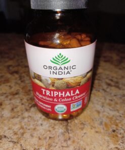 ORGANIC INDIA Triphala Herbal Supplement - Digestion & Colon Support, Immune System Support, Adaptogen, Nutrient Dense, Vegan, Gluten-Free, USDA Certified Organic, Non-GMO - 180 Capsules 180 Count (Pack of 1) 17 71i66VO4TL