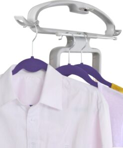 SALAV GS45-DJ Professional Upright Garment Steamer with Roll Wheels, Retractable Power Cord, Multi-Function Extra Wide Hanger, Foot Pedal Step On Control, Hanger Clips, Pants Press, Fabric Brush, & Mini Ironing Paddle, 1500 watts, Silver 34 71i6fzRNB7L