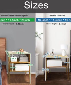 LASUAVY Bamboo Nightstands Set of 2 – Stackable Side Tables with Open Storage Compartment – Rustic Wood Bedside Tables for Bedroom, Living Room, Nursery – Modern and Versatile,Natural 1 31 71i6jEvORWL
