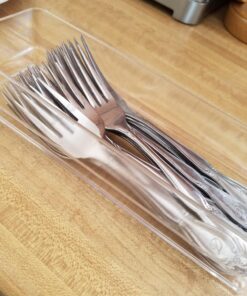 STORi SimpleSort 6-Piece Stackable Clear Drawer Organizer Set | 12" x 3" x 2" Rectangle Trays | Narrow Makeup Vanity Storage Bins and Office Desk Drawer Dividers | Made in USA 12x3x2" (Set of 6) 34 71i7gIlK1hL