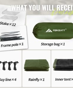 Forceatt Tent for 2 and 3 Person is Waterproof and Windproof, Camping Tent for 3 to 4 Seasons,Lightweight Aluminum Pole Backpacking Tent Can be Set Up Quickly,Great for Hiking 2-Person-Dark green 2 Person 17 71i7snieunL