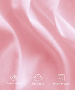 Pink Crib Skirt Pleated with White Lovely Pompoms, Bedding Dust Ruffle for Baby Girls, 14" Drop, Fit All Standard Crib Bed, Fade Resistant Crib Bed Skirt Machine Wash Tassel Pink 22 71i8E73VpLL