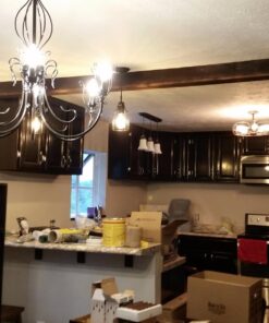 Globe Electric 64906 1-Light Pendant, Matte Black, Black Woven Fabric Cord, E26 Base Socket, Kitchen Island, Café, Decorative, Ceiling Hanging Light Fixture, Modern, Vintage, Bulb Not Included Without Bulb 34 71i8X4dy LL 1