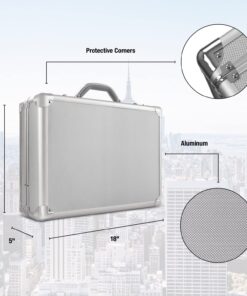 Alternative view of Solo New York Fifth Avenue 17.3 Inch Aluminum Laptop Attaché Briefcase, Hard-sided with Combination Locks, Silver
