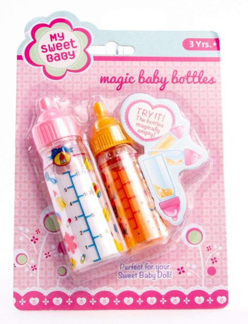 Toysmith My Sweet Baby, Magic Baby Bottle Set, Two Bottles, For Boys & Girls Age 3+ Magic Baby Bottles Doll Toy