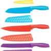 Amazon Basics Color-Coded Kitchen 12-Piece Knife Set, 6 Knives with 6 Blade Guards, Multicolor, 13.88 x 4.13 x 1.38 inch 30 71iB QmRWEL