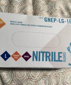The Safety Zone GNEP-LG-1P Nitrile Exam Gloves - Medical Grade, Powder Free, Latex Rubber Free, Disposable, Non Sterile, Food Safe, Textured, Indigo Color, Convenient Dispenser Pack of 100, Size Large 28 71iBQb7hxL