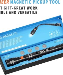 VIBELITE Extendable Magnetic Flashlight with Telescoping Magnet Pickup Tool-Cool Gadgets Gifts Idea & Christmas Stocking Stuffers for Men, Husband,Dad,Father,Mechanic,Tech,Handyman,Him Women Magnetic Tool 12 71iBVNoR5PL