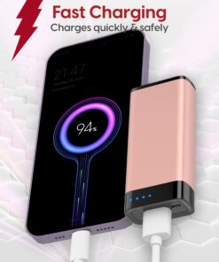 Alternative view of TALK WORKS Portable Charger - Fast Charging Power Bank Compatible with iPhone 13/Pro/Pro Max, 14/Plus/Pro/Pro Max, 12, 11, XR, XS, X, 8, 7, 6, SE, iPad, Android -External Cell Phone Backup (Rose Gold) Rose Gold