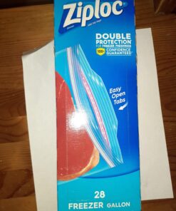 Ziploc Gallon Food Storage Freezer Bags, New Stay Open Design with Stand-Up Bottom, Easy to Fill, 28 Count Clear 49 71iBsPXL0RL