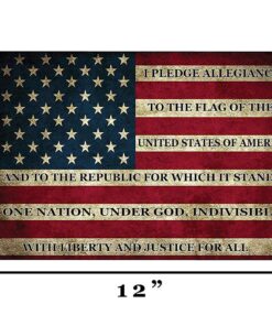 Rogue River Tactical USA American Flag Metal Tin Sign, 12x8 Inch, Wall Decor Man Cave Bar US Pledge of Allegiance 14 71iC0z6BdWL