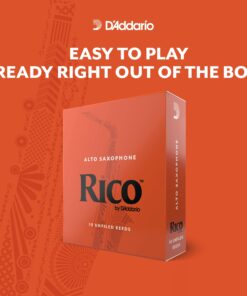 Rico Woodwinds Saxophone Reeds - Reeds for Alto Saxophone - Thinner Vamp Cut for Ease of Play, Traditional Blank for Clear Sound, Unfiled for Powerful Tone - Alto Sax Reeds 2 Strength, 10-Pack Strength 2.0 13 71iCLFPUN5L 2