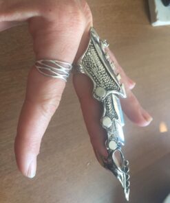 PiercingJ Men's Knuckle Joint Full Finger Double Ring Punk Rock Gothic Hinged Activity Rings Halloween Cosplay Costume Accessories Jewelry Armor#07 39 71iDoJZbm1L