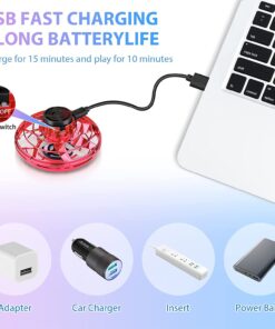 Flying Spinner Mini UFO Drone, Ifly Spinner Fly UFO Flying Fidget Spinner, iFly Hand Controlled Boomerang Drone Cool Toys Gifts for 8 9 10+ Year Old Boys Girls Teens Indoor Outdoor Toys (Red) Red 10 71iF3a1WiYL