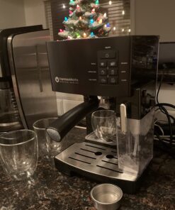 EspressoWorks 19-Bar Espresso, Latte and Cappuccino Maker 10-Piece Set - Brew Cappuccino and Latte with One Button - Espresso Machine with Milk Steamer 1250W - Coffee Gifts (Black) Black 44 71iFDqJhWRL