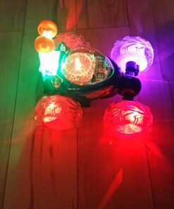 Haktoys Remote Control Stunt Car Radio Control Invincible Tornado Truck Rechargeable with Flashing Lights and Quiet Play Mode Tumbling and Spinning Action RC Car for Kids Blue 40 71iFr5V9jzL