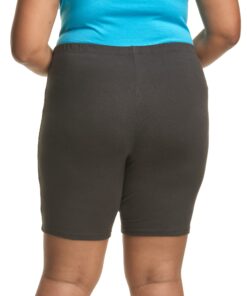 Just My Size Plus Size Women's Stretch Jersey Bike Shorts, Pull-On Bike Shorts, 9" 1X Black 17 71iGmUQRZlL