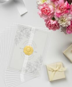 CREGEAR Pre-Folded Vellum Paper, Printable Vellum Jackets for 5x7 Invitations - 115GSM Transparent Vellum Wedding Invitations Wraps for Wedding Baby Shower Birthday Invitations (60) 60 15 71iGsSMOWL 1