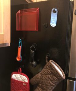 CMS MAGNETICS - (6-Pack 32mm Ceramic Hooks Black 5-Pound Sheer and 13-Pound Pull Force Rating, Strong Magnet Hooks for Office, Refrigerator, Magnetic Board, Closets 32mm Ceramic (6-Pack) 31 71iH2YLO2uL